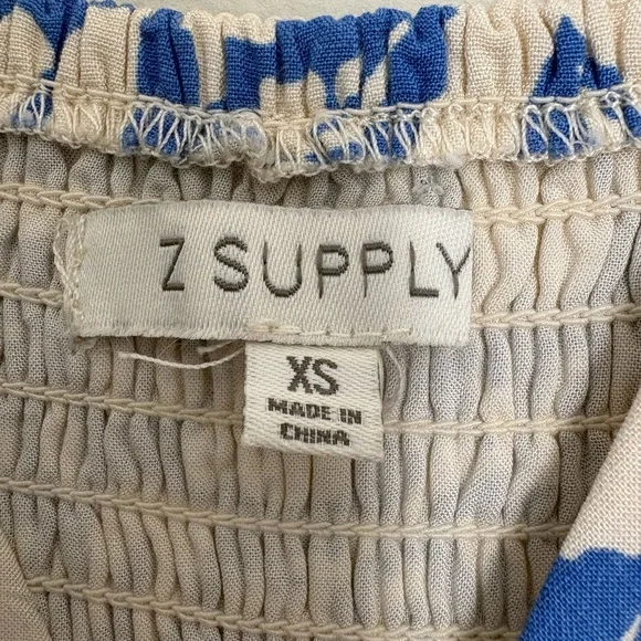 Z Supply Blue and White Floral Cutout Maxi Dress - Picture 5 of 8